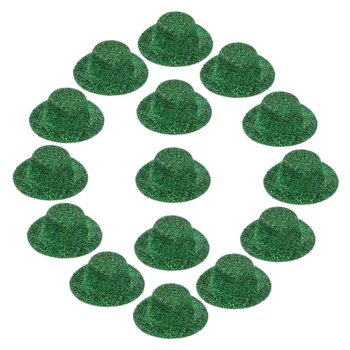 CIYODO 20 Stück Mini-Hut Miniatur-puppenhut Kleiner Hut Kunsthandwerk Mini-puppenhüte Kleine Hüte Zum Basteln Stroh Schmücken Winzig Größe Dark Green Feiner Farbiger Stoff von CIYODO