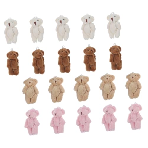 CIYODO 20 Stück Mini Plüschbären Weiche Kuscheltiere Weiß Braun Hellbraun für Geburtstagskuchen Hochzeitsdekoration und Große Charmante Accessoires CIYODO 20 Stück Mini Plüschbären Weiche Kuscheltiere Weiß Braun Hellbraun für Geburtstagskuchen Hochzeitsdekoration und Große Charmante Accessoires von CIYODO