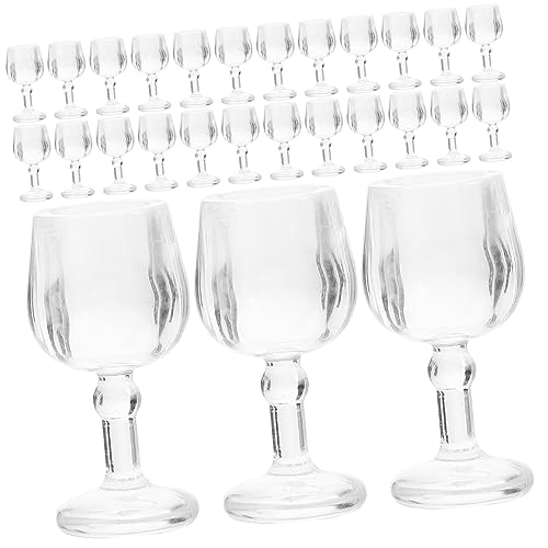 CIYODO 20 Stück Mini Weinglas puppenhauszubehör Dekoration für Miniaturhäuser Miniaturkelch Miniatur-Zubehör kleines für Mikrobrille dekorativer Miniaturen Kelch Mini-Teetassen Abs von CIYODO