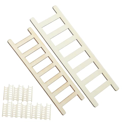 CIYODO 20 Stück Mini treppe House Decoration holzmöbel Holzhandwerk Miniaturmöbel DIY-Miniaturen Miniaturtreppe Miniatur-Trittleiter Miniaturornament Landschaftsleiter Hausleiter von CIYODO