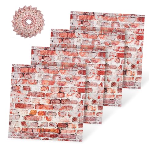 CIYODO 20 Stück Mini- -wandaufkleber, Retro-Stil, Tapete, Puppenhaus, Wanddekoration, Selbstklebendes Wandpapier von CIYODO
