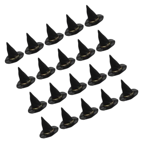 CIYODO 20 Stück Miniatur Witch Hats Schwarz Diy Hexenhüte für Halloween Deko Flaschenverschlüsse Bastelbedarf und Partyevents Kreative Bastelideen für Unvergessliche Feiern von CIYODO
