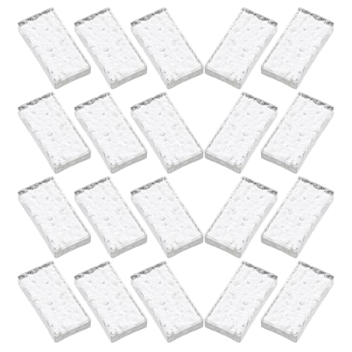 CIYODO 20 Stück Miniatur-glasbausteine ​​für Puppenhaus, Realistisches Klares Glas, Modellbausteine ​​im Maßstab 1/12 Für Sandtisch, Mikro-landschaftsbedarf, Rechteckig von CIYODO