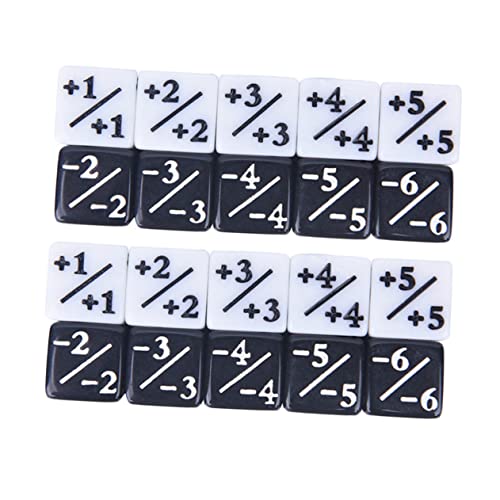 CIYODO 20 Stück Plus- und Minuswürfel für kinderspielzeug spielwürfel Mathematikspielzeug spielsachen für Loyalitätswürfel Requisiten für Würfelspiele Acryl Black von CIYODO