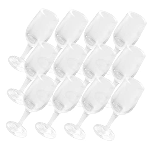 CIYODO 20 Stück Puppenhaus Dekoration Transparente Mini Rotweingläser für Puppenhaus Miniatur Bar Zubehör Detailreiche Goblets für Mini Szenen von CIYODO
