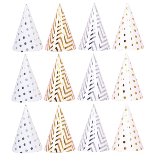 CIYODO 20 Stück Teiliges Geburtstags Partyhüte aus Papier mit Glitzerbommel Bunte Partyhüte für Jungen und Mädchen Dekorative Geburtstagsmützen für und Kostümpartys von CIYODO