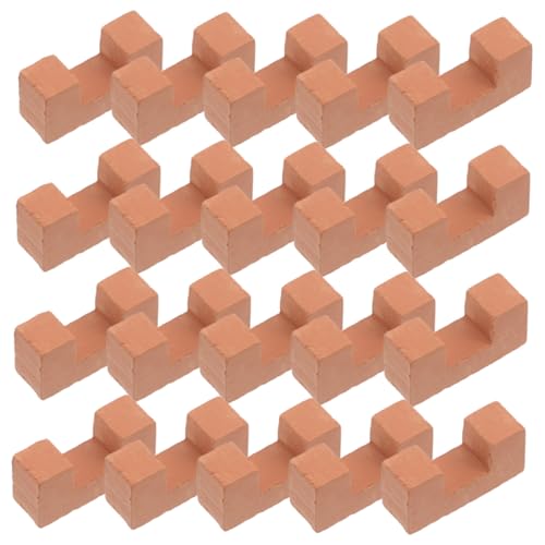CIYODO 20 Stück Teiliges Mini Ziegelsteine für Modellbau mit Realistischer Struktur für DIY Puppenhaus Miniatur Hausbau Kreative Kinderhandwerksprojekte und Garten Dekoration von CIYODO