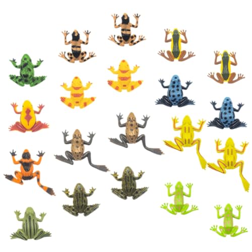 CIYODO 20 Stück Teiliges Miniatur Froschfiguren aus Realistische Kleine Froschmodelle für Deko Drinnen und Draußen Lebensechte Spiel und Tierfiguren für Garten Aquarium Mini Landschaft von CIYODO