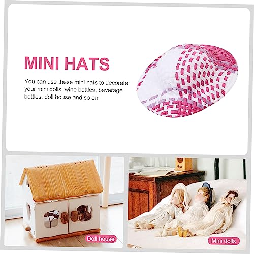 CIYODO 20 Stück Teiliges Miniatur Strohhüte für Puppen Gewebte Textur Leicht und Realistisch Bunte Gestreifte Kleine Hüte für DIY Bastelprojekte und Puppenhausdekoration Vielseitig von CIYODO