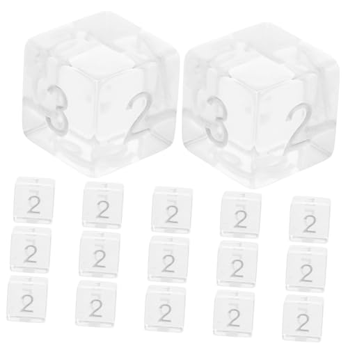 CIYODO 20 Stück Transparente Spielwürfel Requisiten Brettspiel-Tool Große Partywürfel Spiel Tragbare Mini- Masse Für Spiel Acryl von CIYODO