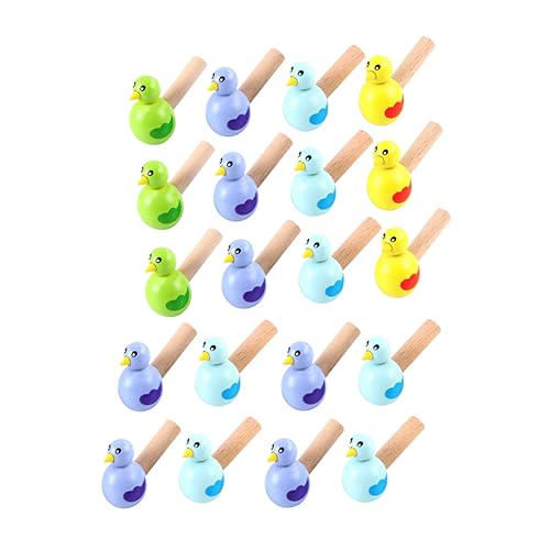 CIYODO 20 Stück Vogelpfeifenspielzeug Für Jungen Und Mädchen Holzpfeifen Cartoon-design Bezauberndes Pfeifenspielzeug Für Kinderparty-requisiten Zufällige Farbe von CIYODO
