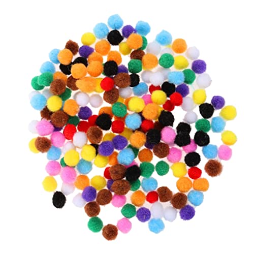 CIYODO 200 Stück 10 Plüschbälle Stoffbannerbälle Für Pom Pom Katzenspielzeug Stoffwimpel Banner Mini Fußball Squishy Ball Wimpel Aus Stoff Lernspielzeug Mini Pom Pom Ball von CIYODO