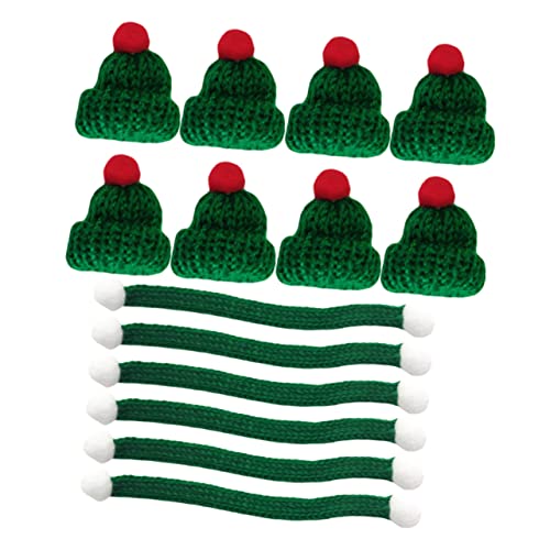 CIYODO 20St Weihnachts hüte Weihnachtspuppenhandwerk Weihnachtsmütze weihnachtsdeko weihnachtsmotiv Schal Kappen Weihnachts-Mini-Strickmütze Mini-Weihnachts-Strickmütze Weihnachten Hut von CIYODO