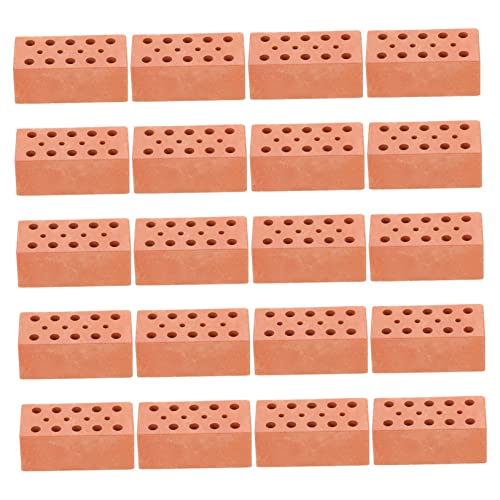 CIYODO 20pcs Simulierter Ziegel Modellsteine Kleine Ziegelsteinfigur Mini-wandziegel-Modell Miniaturhaus Mini-kunststein Kleine Steine ​​für Die Landschaftsgestaltung Bodenfliese Ton von CIYODO
