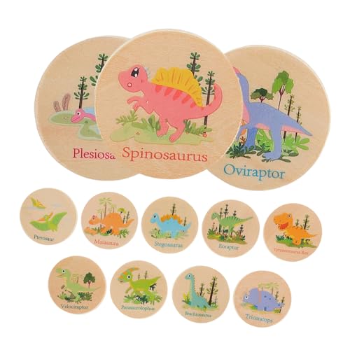 CIYODO 24 Stück Dinosaurier Gedächtnisspiel aus Holz Teiliges Lernspielzeug für Kleinkinder Konzentration und Beobachtungsfähigkeit für Vorschule und Frühe Bildung von CIYODO