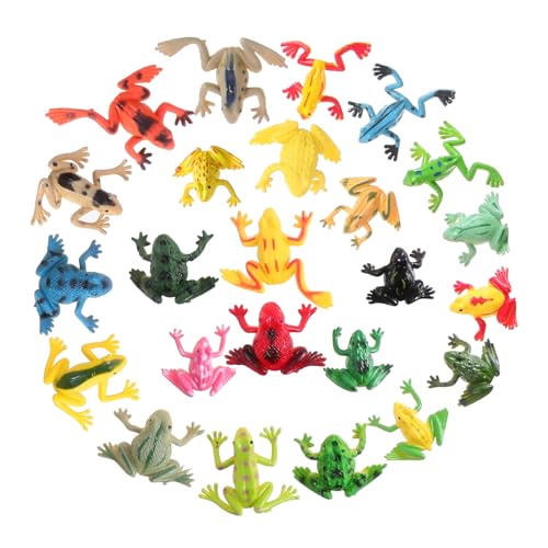 CIYODO 24 Stück Froschmodell Frösche Kinderspielzeug Mini-Frosch Miniatur-froschstatue Kleiner Frosch Kleine Froschfiguren Miniatur-froschfiguren PVC von CIYODO