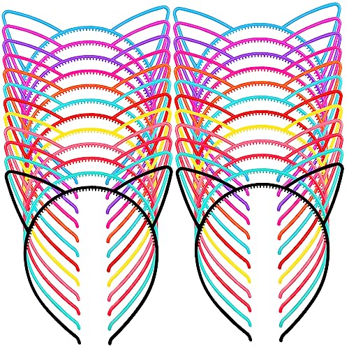 CIYODO 24 Stück Teiliges Katzenohren Haarreifen aus Stabilem Kunststoff Farbenfrohe Kopfbedeckung für Damen und Teens Charmantes Halloween und Party Accessoire Bequemes Stirnband für CIYODO 24 Stück Teiliges Katzenohren Haarreifen aus Stabilem Kunststoff Farbenfrohe Kopfbedeckung für Damen und Teens Charmantes Halloween und Party Accessoire Bequemes Stirnband für von CIYODO