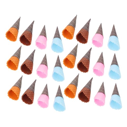 CIYODO 24 Stück Teiliges Mini Eiscreme Realistische Nachbildung für DIY Basteln und Kinderspiele Farbiges Dessert Dekoration Zubehör für Puppenhaus und Shop-Display von CIYODO