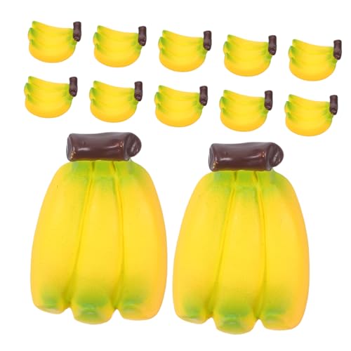 CIYODO 24stücke Mini-Bananen Dekoration Kunstbananen Für Puppenhaus-küchenzubehör Winzige Essensspielzeug Simuliertes Obst Miniatur-kunstbananen Puppenhaus-miniaturzubehör von CIYODO