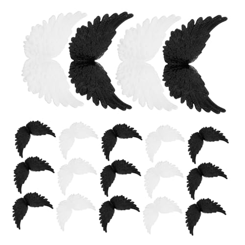 CIYODO 24 Stück Teiliges Plastik Engelsschwingen Mini Deko-ornamente für Shower Geburtstagskuchen DIY Basteln Vielseitig für Hochzeit und Festlichkeiten von CIYODO
