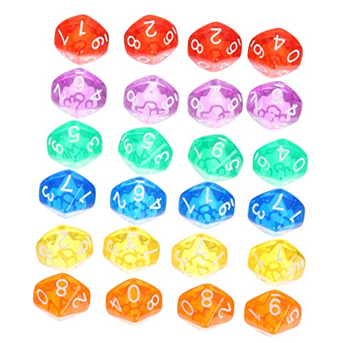CIYODO -Teiliges Acrylwürfelset 10-Seitige Würfel Tischspiele Mathe-Spielzeug Würfel für Klassenzimmer Polyedrische von CIYODO