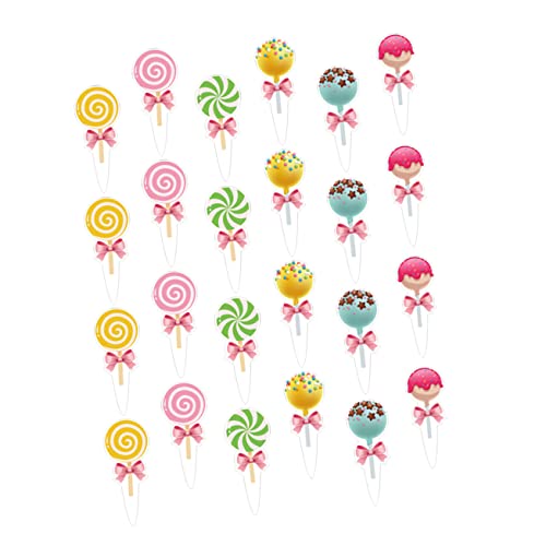 CIYODO 24St Candy Cake Stecker Geburtstagsdekorationen Candyland süße Partydekorationen babyshowerparty kinder mitgebsel kindergeburtstag Papierbecher Cupcake-Picks Tortendeko Topper von CIYODO