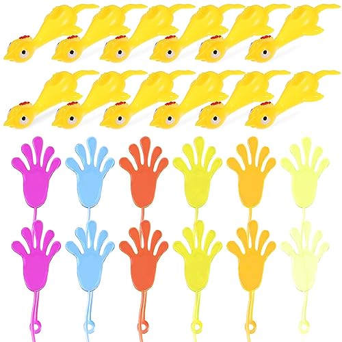 CIYODO 24stücke Teiliges Set Mit Dehnhand Und Schleuderhuhn Lustige Party- Für Kindergeburtstage Und Scherzartikel Eltern--interaktion Hohe Klebkraft Und Flexibles Spielen von CIYODO