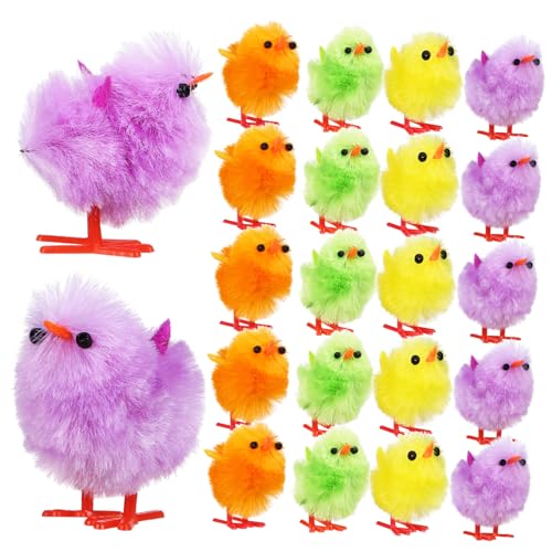CIYODO 24Stücke Mini Küken Dekoration Plüsch Küken für Ostern Farbenfrohe Kükenschmuck für Feiertags Events Partygeschenke und Fotorequisiten Süße Flauschige Küken CIYODO 24Stücke Mini Küken Dekoration Plüsch Küken für Ostern Farbenfrohe Kükenschmuck für Feiertags Events Partygeschenke und Fotorequisiten Süße Flauschige Küken von CIYODO