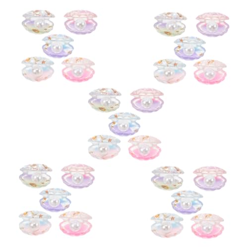 CIYODO 25 Stück Teiliges Leuchtende Resin Muscheln Winzige Perlmutt Charms in Farbverlauf Glow in The Dark Mini Dekoration für DIY Basteln Puppenhaus Gartenlandschaft und Partygestaltung von CIYODO