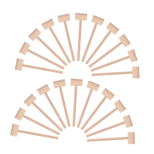 CIYODO 25 Stück Teiliges Mini Holzhammer für Natürliche Holzmallets Kompakt und Sicher zum Hämmern und Basteln Pädagogisches für Rollenspiele und Gruppenaktivitäten von CIYODO