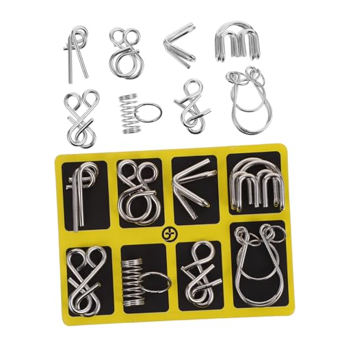 CIYODO 2Sätze Intelligenzrätsel Ring Puzzle Teiliges Draht Puzzle Für Erwachsene Herausforderndes Kreativität Für Einzelspieler von CIYODO