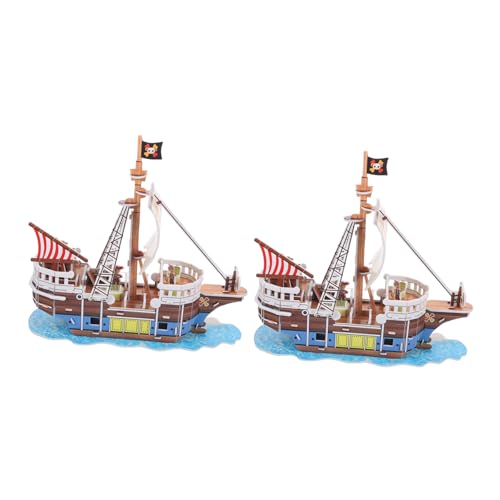 CIYODO 2Sätze Puzzle Segelboot Papier Modell Für Erwachsene Und Kreatives Piratenschiff Bausatz Einzigartiges Rätsel Für Alter Von Jahren Lernspielzeug Für Geduld von CIYODO
