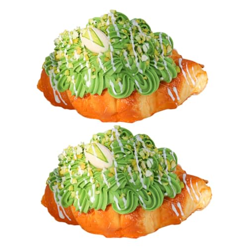 CIYODO 2St Simuliertes Croissant-Modell replikas Replica realistisches Essen Brot lehrende Stütze Dekor Hamburgerbrötchen Simulationsbrotmodell Pu-Brot-Foto-Stütze Hörner Requisiten Keks von CIYODO