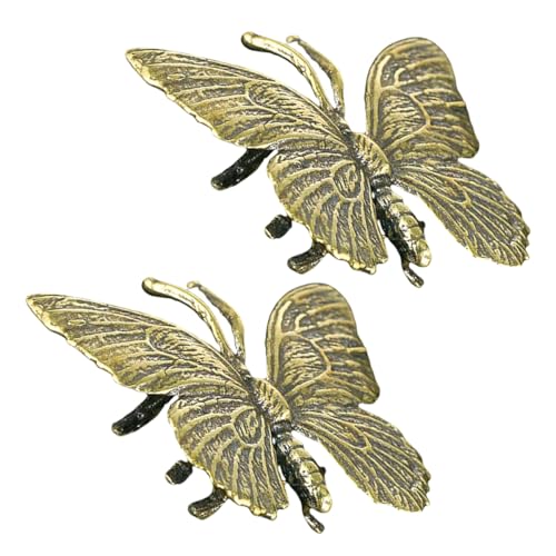 CIYODO 2St goldene Schmetterlingsskulptur Mini- Insektendekoration handwerkliche Dekoration feng Shui Fisch Dekoration tragbare Halterung Messingfigur Mini Messingdekor Kupfer CIYODO 2St goldene Schmetterlingsskulptur Mini- Insektendekoration handwerkliche Dekoration feng Shui Fisch Dekoration tragbare Halterung Messingfigur Mini Messingdekor Kupfer von CIYODO