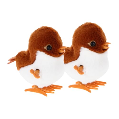 CIYODO 2Stücke Aufziehspielzeug Springendes Spatz aus Plüsch für Fördert Hand Auge Koordination und Körperliche Aktivität für Ostern und Weihnachten von CIYODO