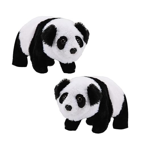 CIYODO 2Stücke Elektrische Plüsch Panda Spielzeuge Interaktive Crawling Tiere für Lernspielzeug Interaktionsfähigkeiten von CIYODO