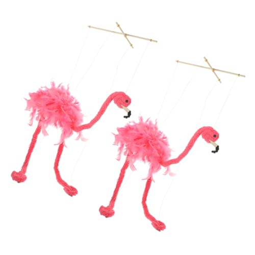 CIYODO 2Stücke Flamingo Marionettenpuppe Interaktive Tiermarionetten für Kreative Aufführungen und Puppentheater Lebendige Farben und Tierisches Design Fördert Fingerfertigkeit von CIYODO