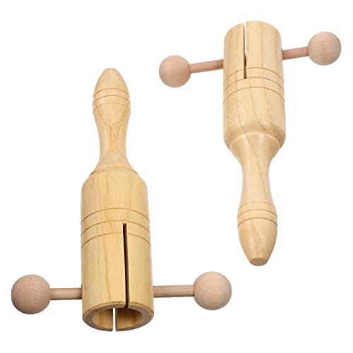 CIYODO 2Stücke Holz Handglocken für Musikinstrumente aus Hochwertigem Material Frühe Pädagogische Rasseln Rhythmusspielzeug für Jungen und Partys CIYODO 2Stücke Holz Handglocken für Musikinstrumente aus Hochwertigem Material Frühe Pädagogische Rasseln Rhythmusspielzeug für Jungen und Partys von CIYODO