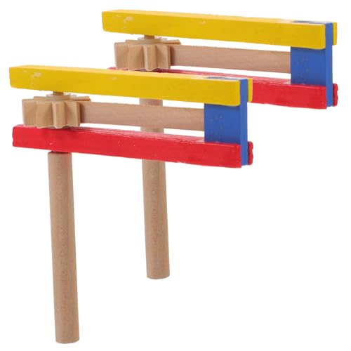 CIYODO 2Stücke Holz Kastagnetten mit Langem Griff Pädagogisches Musikinstrument für Hand Auge Koordination und Intelligenzentwicklung für Kindergarten von CIYODO
