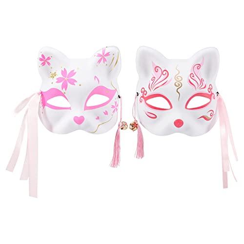 CIYODO 2Stücke Japanische Anime Katzenmaske Halbe Gesichtsmaske im Asiatischen Stil für Cosplay und Ballpartys Teiliges mit Quasten und Glocken für Festliche Anlässe CIYODO 2Stücke Japanische Anime Katzenmaske Halbe Gesichtsmaske im Asiatischen Stil für Cosplay und Ballpartys Teiliges mit Quasten und Glocken für Festliche Anlässe von CIYODO