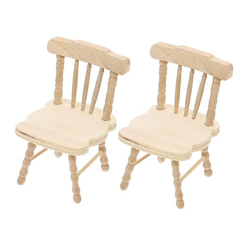 CIYODO 2 Stück Mini-Haus Holzstuhl Modell Spielzeug Simulation Mini-Stuhl Dekoration DIY Zubehör CIYODO 2 Stück Mini-Haus Holzstuhl Modell Spielzeug Simulation Mini-Stuhl Dekoration DIY Zubehör von CIYODO
