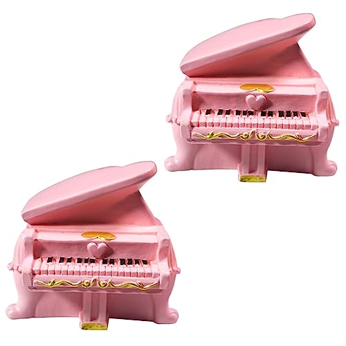 CIYODO 2stücke Mini Piano Dekoration Für Puppenhaus Resinschwarz Und Rosa Musikinstrumente Miniatur Ornaments Für Kreatives DIY Und Miniatur Wohnaccessoires von CIYODO