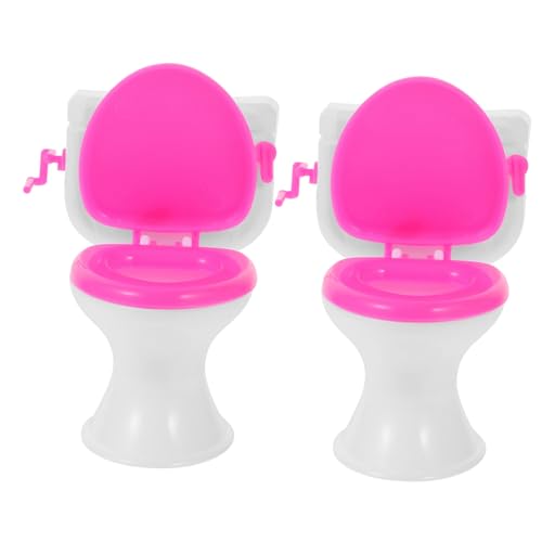 CIYODO 2Stücke Mini Toilettenspielzeug Für Puppenhaus Spielzeugtoilette Zufälligen Farben Für Zubehör Für Fantasievolles Und Miniaturmöbel von CIYODO