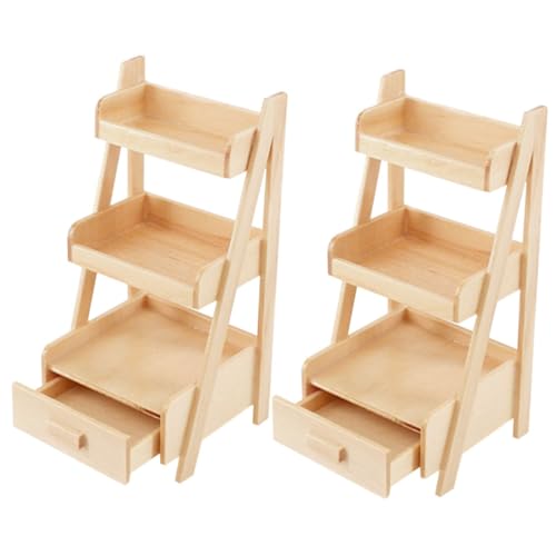 CIYODO 2Stücke Miniaturregal für Teiliges Mini Hausdekor Realistische Puppenmöbel für Kreative und Charmante Mini Möbel für Puppenstuben CIYODO 2Stücke Miniaturregal für Teiliges Mini Hausdekor Realistische Puppenmöbel für Kreative und Charmante Mini Möbel für Puppenstuben von CIYODO