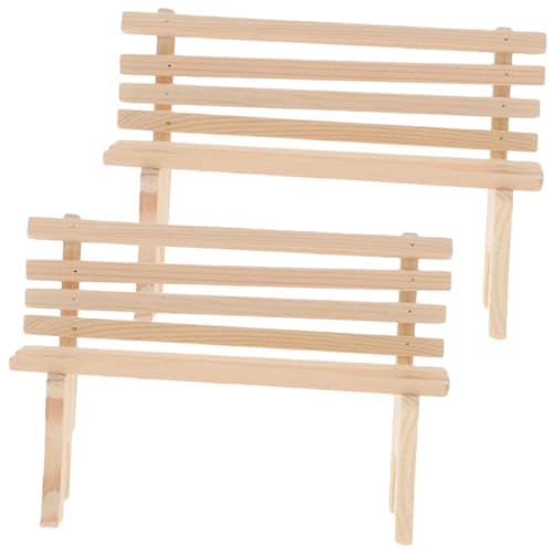 CIYODO 2Stücke Teiliges Miniaturholzmöbel Holzstuhl Modell für Puppenhaus Dekoration und Fotografie für Kreative Spielideen und Miniaturhaus Dekorationen von CIYODO