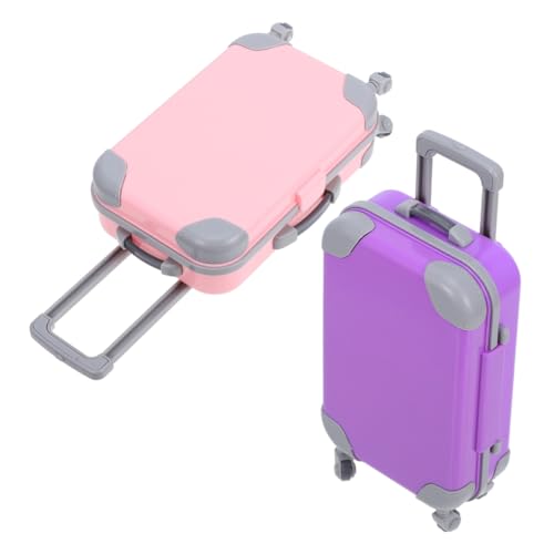 CIYODO 2pcs Miniaturpollhouse Koffer Puppen Travel Carrier Case Mini Gepäckbox Für Puppen Kinder Spielen Mini Koffer von CIYODO