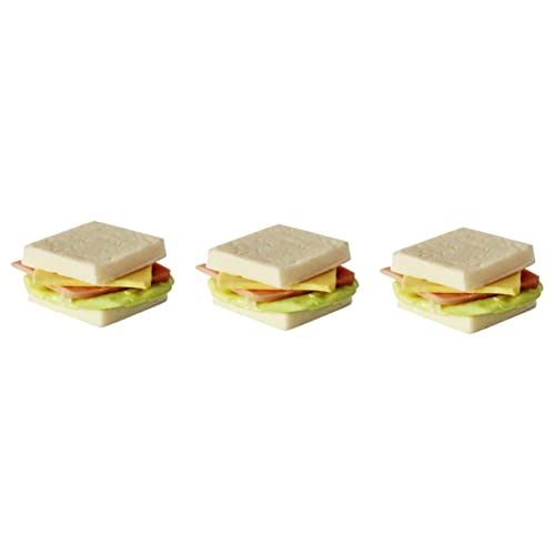 CIYODO 3 . Teiliges Mini Sandwich Realistische Food Ornamente Kreative DIY Wohn und Kinderschmuck Tischdekoration Hochwertige Miniatur Essensaccessoires von CIYODO