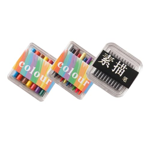 CIYODO 3 Boxen Boxen Miniature Buntstifte Mini Farbige Wachsmalstifte für Puppenhaus Zubehör für Foto Requisiten und Miniaturhandwerke Lebendige Farben für Kreative Szenen von CIYODO