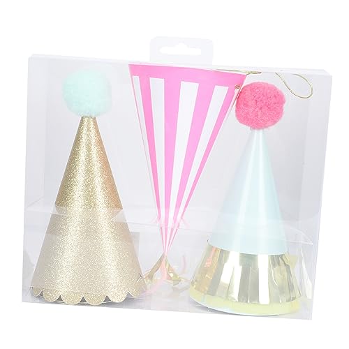 CIYODO 3 STÜCKE Teiliges aus Papier mit Buntem Aluminiumfolie Tassel und Stabile Form Farbenfrohe Geburtstagsdeko Vielseitig für Kleine Feiern und Kostümzubehör von CIYODO