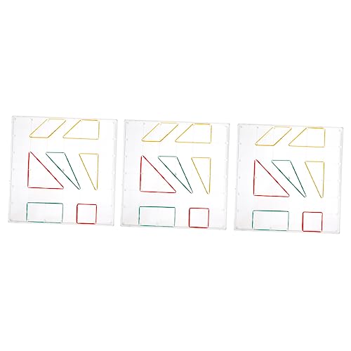 CIYODO 3 Sätze Teiliges Geometrische Nagelbretter aus Kunststoff mit Gummibändern Leichtes Montessori Mathe Lernspielzeug für Grundschule Fördert Räumliches und Motorik von CIYODO